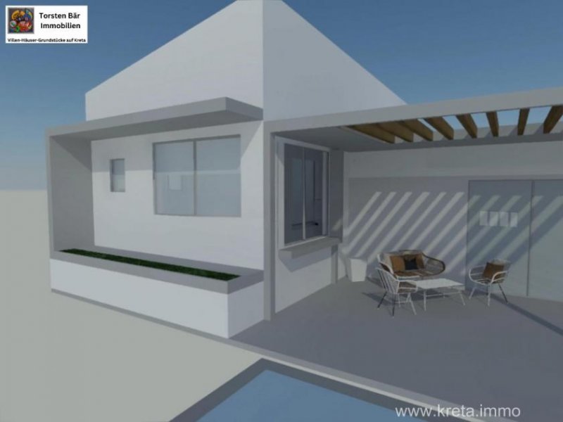 Klima Kreta, Klima Villenprojekt 90m² Wfl. unverbaubarer Meerblick, Pool Haus kaufen